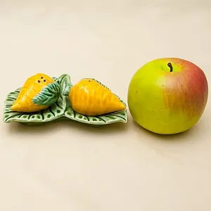 Фаянсовый Набор для специй «Солнечные Лимоны» Bordalo Pinheiro, Португалия.