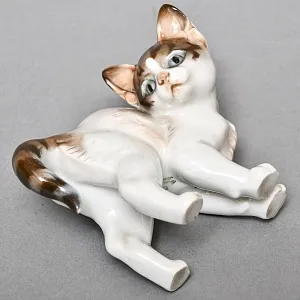Коллекционная Фарфоровая статуэтка «Котенок», ROSENTHAL Германия, 1919 - 1934 годы. 