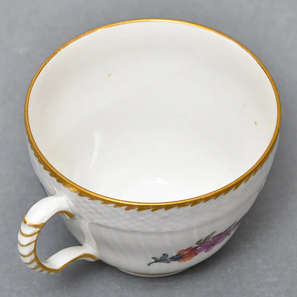 Антикварная Кофейная пара «Летние цветы», Фарфор Royal Copenhagen Дания, 1870 - 1890 годы. 