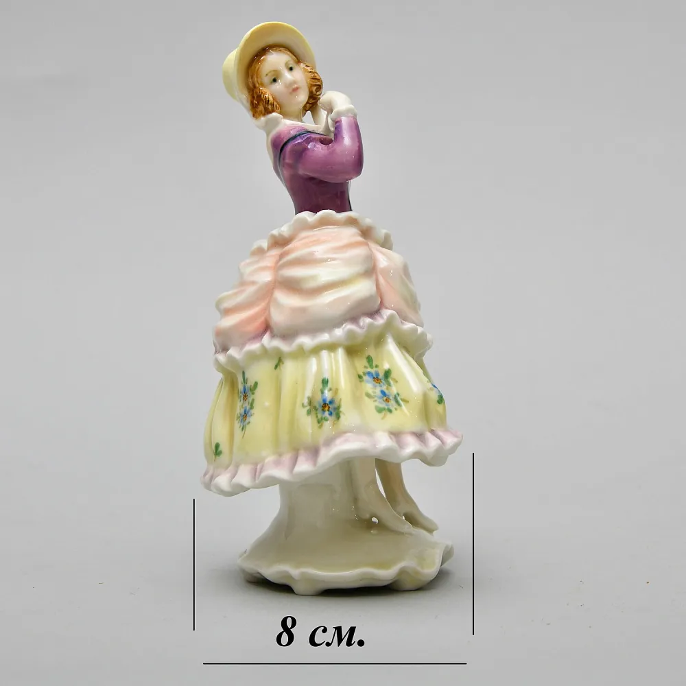 Редкость! Винтажная Фарфоровая Статуэтка «Девушка в шляпке», Karl Ens Германия, первая половина ХХ в.