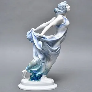 Антикварная Фарфоровая статуэтка Арт Деко «Невеста ветра», Rosenthal Германия, 1912 - 1914 годы. 