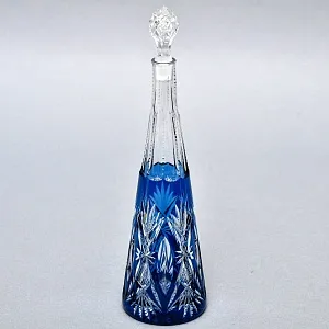 Редкость! Малый Хрустальный Графин - Штоф «Аквамарин» VAL SAINT LAMBERT Бельгия, конец 50-х гг.