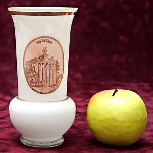 Агитационная Стеклянная Ваза «ВСХВ - Павильон СИБИРЬ», Завод «Красный Май» СССР -1954 год.