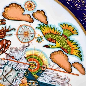 Коллекционное Блюдо - Тарелка «Мифы, сказания. Чингисхан - Завоеватель» Фарфор, Hutschenreuther Германия. 