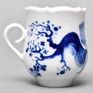 Коллекционная Фарфоровая Кофейная пара «Голубые орхидеи», MEISSEN Германия, середина ХХ века. 