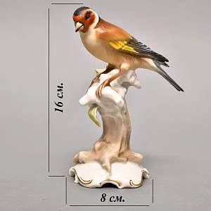 Коллекционная Фарфоровая статуэтка «Птица. Щегол», Hutschenreuther Германия, 1955 - 1968 гг.