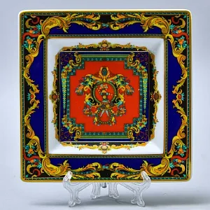 Коллекционная Фарфоровая Тарелочка - Визитница - Пепельница из серии "Король - Солнце", VERSACE Rosenthal Германия, 1993 год.