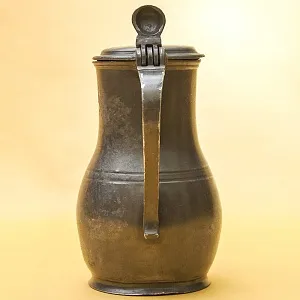 Антикварный Классический Оловянный Кувшин - Кофейник на 1,2 литра. Бельгия,  ХIХ век.