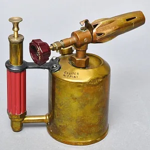 Винтажная Бензиновая Горелка - Паяльная Латунная Лампа, Швеция середина ХХ века. 