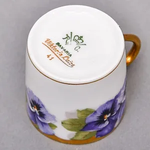 Антикварная Кофейная пара «Фиалки» из коллекции «Viktoria Luise», Rosenthal Германия, 1891 - 1906 годы.