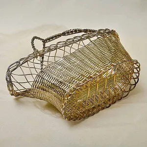 Винтажная Подставка «Корзинка» для Бутылки Вина, Silverplate, Франция, 60 -е годы ХХ века.