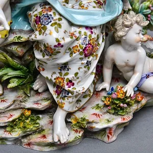 Редкость! Антикварная Фарфоровая статуэтка «ЛЮБОВНАЯ ИДИЛЛИЯ», VOLKSTEDTER Германия.