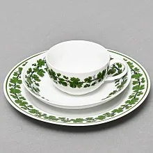 Классическая Кофейная пара + Тарелка «Виноградная лоза», Фарфор, MEISSEN Германия, середина ХХ века.