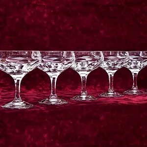 Набор Хрустальных Фужеров для Шампанского или Креманки серия «ANTIKA» - 5 штук, NACHTMANN Германия 70 гг.