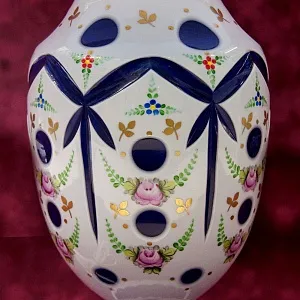 Классическая Настольная Лампа Светильник  в стеклянном корпусе. Германия - 60-70е гг.