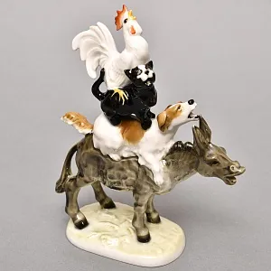 Авторская Фарфоровая Статуэтка «Бременские музыканты», Hutschenreuther, Германия -1955 год.
