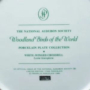 Коллекционная Тарелка - Блюдо «Клест Белокрылый» Фарфор, Franklin Porcelain США - 80-е гг..