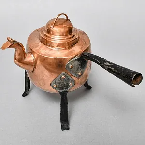 Старинный Медный Чайник - Бульотка - Запарник, Франция начало ХХ века.