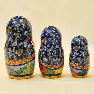 Русский Сувенир Матрёшка - Авторская роспись - «Сказка о Золотом Петушке», Дерево - Россия -1995 год. 