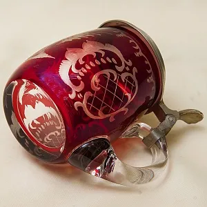 Пивная Кружка «Охота - Косуля», Цветной Хрусталь SCHONBORNER, Германия, 60 гг.