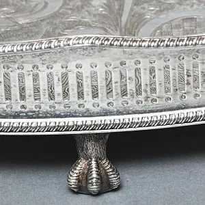 Большой Сервировочный Металлический Поднос, Silverplate, SHEFFIELD Англия начало ХХ века.