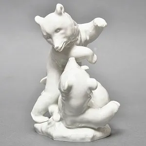 Редкая! Коллекционная Фарфоровая статуэтка «Два медведя», MEISSEN Германия - 1975 год.
