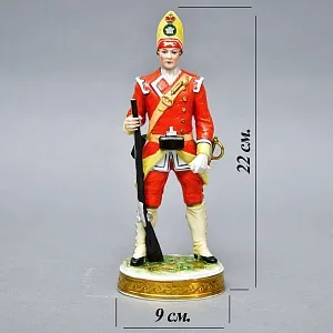 Фарфоровая Cтатуэтка «Солдаты Британской Армии. 27-й пехотный полк», RUDOLF KAMMER Германия. 