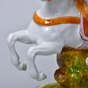 Коллекционная Фарфоровая статуэтка «Охотник на лошади», Scheibe-Alsbach Германия, середина ХХ века.