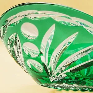 Винтажная Вазочка - Конфетница «Лодочка» Цветной Хрусталь, BEYER, Германия 70-е гг.