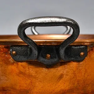 Французский Медный таз для варки варенья на 9 литров, вторая половина ХХ века.