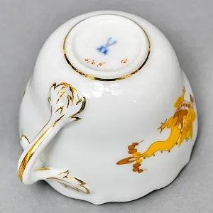 Коллекционная Фарфоровая Кофейная Пара «Золотой Дракон», MEISSEN / МЕЙСЕН Германия.