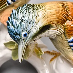 Большая Фарфоровая Статуэтка «Пара птиц - Сойки», Карл Энс / Karl Ens, Германия.