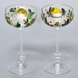 Антикварный Набор «Тет-а-Тет» Ликерные Фужеры - Рюмки, Стекло, Германия 30 -е годы ХХ века.