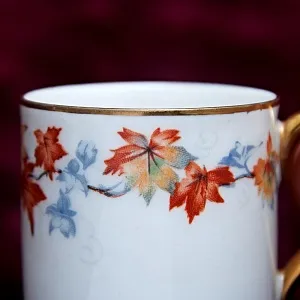 Фарфоровая Кофейная Пара «Кленовые листья», Бавария, Германия вторая половина ХХ века.-копия