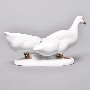 Антикварная Фарфоровая статуэтка «Два гуся», ROSENTHAL Германия - 1923 год. 