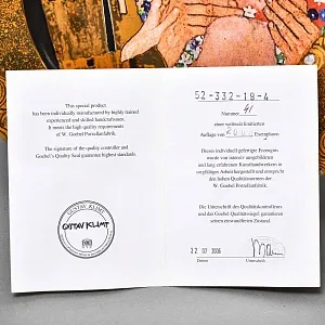 Фарфоровая тарелка - блюдо «Шедевры Густава Климта. ПОЦЕЛУЙ», Goebel Германия - 2006 год. 