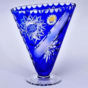 Редкость! Треугольная Ваза из Цветного Хрусталя JOSKA BODENMAIS Германия, конец 60-х гг.