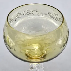 Антикварный Набор бокалов для Вина 6 шт. «MICADO CARAMEL», Saint Louis. Франция, начало ХХ века.