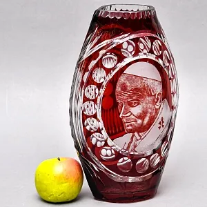 Редкость! Коллекционная Ваза «Папа Римский - Иоанн Павел II», Хрусталь SCHONBORNER, Германия -1978 г.