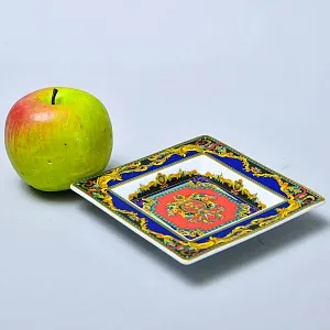 Коллекционная Фарфоровая Тарелочка - Визитница - Пепельница из серии "Король - Солнце", VERSACE Rosenthal Германия, 1993 год.