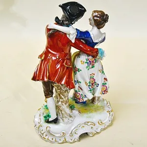 Антикварная Фарфоровая Статуэтка «Танцующая пара», VOLKSTEDT Германия -30 -е годы ХХ века.