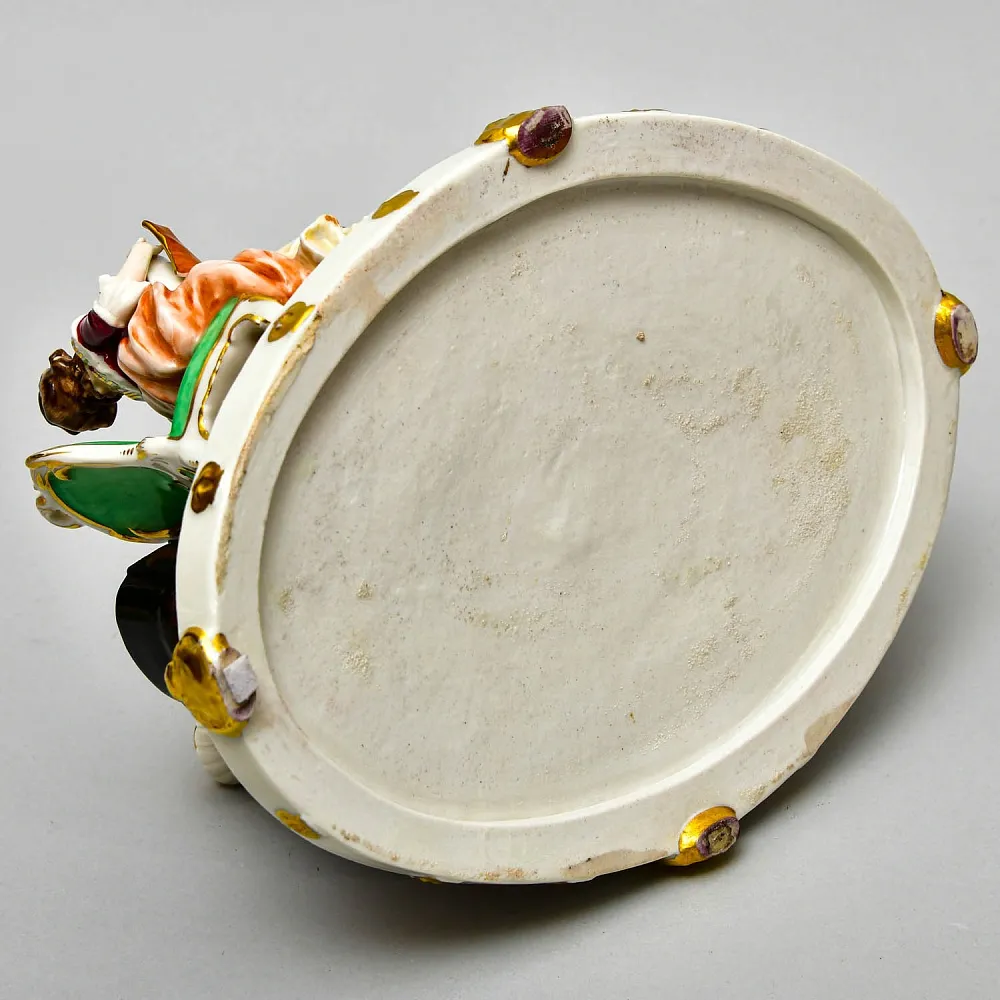 Антикварная Фарфоровая Статуэтка - Подсвечник "Музыкальное Трио", Ernst Bohne Sohne Германия.