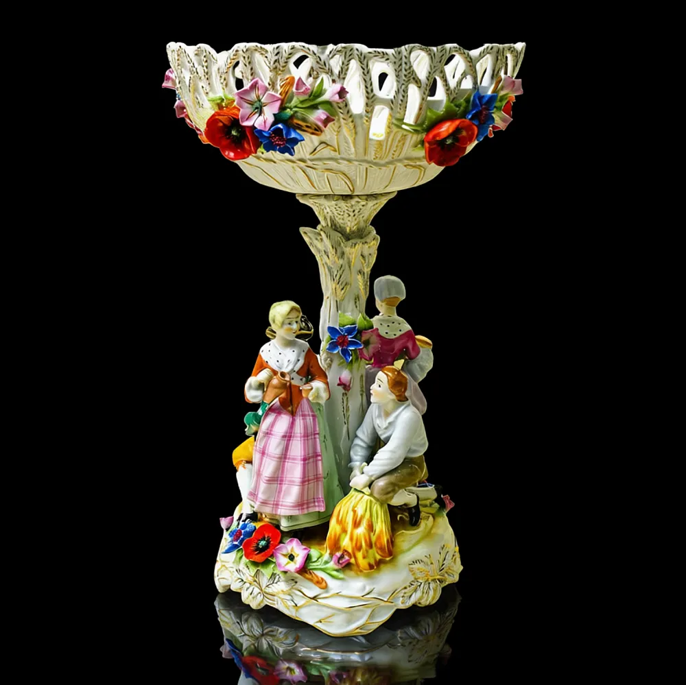 Редкость!!! Большая Фарфоровая Ваза «УРОЖАЙ», PLAUE Германия середина ХХ века.