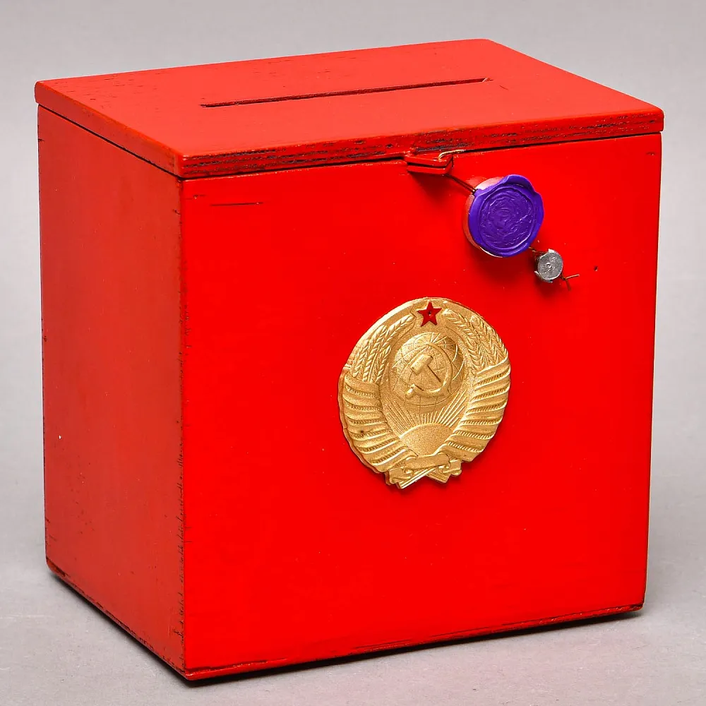 Редкость!!! Оригинальная «Выездная Урна для голосования» - Ящик, Дерево, СССР -1980 г.