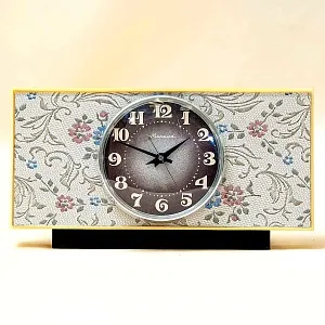 Механические Настольные Часы «МОЛНИЯ - ЧЧЗ» - Редкий Цветочный Декор - СССР -1975 год.