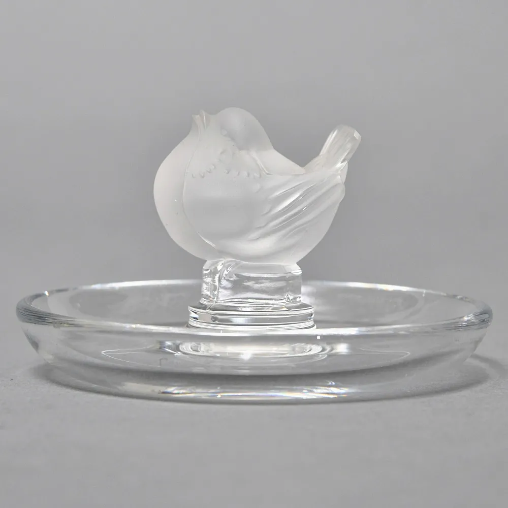 Хрустальная Подставка «Воробей» для колец и украшений в стиле Арт Нуво, Laligue Франция.