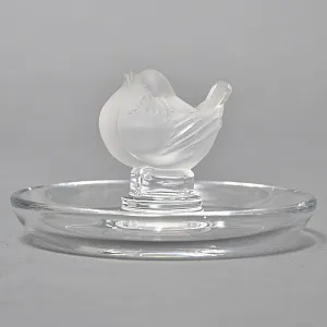 Хрустальная Подставка «Воробей» для колец и украшений в стиле Арт Нуво, Laligue Франция.