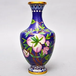 Парные Вазы «Фруктовый Сад» в технике «Клуазоне», металл Китай 50 -е годы ХХ века.