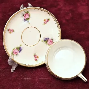 Антикварная Коллекционная Кофейная пара «Летние цветы», Rosenthal Германия, 20-е гг. ХХ века.