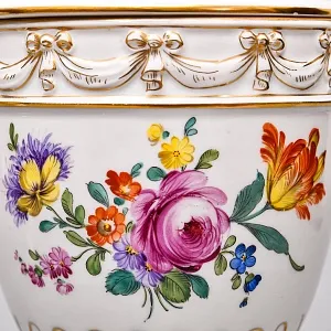 Парные Фарфоровые Вазоны - Вазы с крышками «ПУТТИ», SP Dresden / Potschappel Германия.